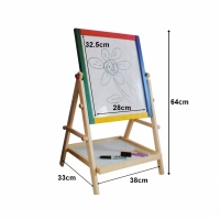 Tabla multifunctionala cu doua fete, pentru copii, lemn, 64 x 38 cm, Vivo 16823